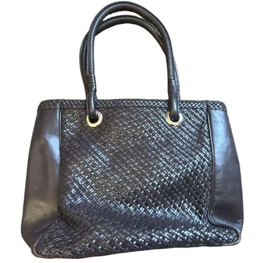 Talbots Woven Leather Tote Bag in Espresso